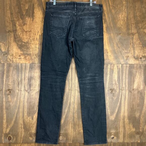 Express Mens Jeans Black Denim Rocco Slim Fit Skinny Leg Stretch 32x34 - Picture 10 of 12
